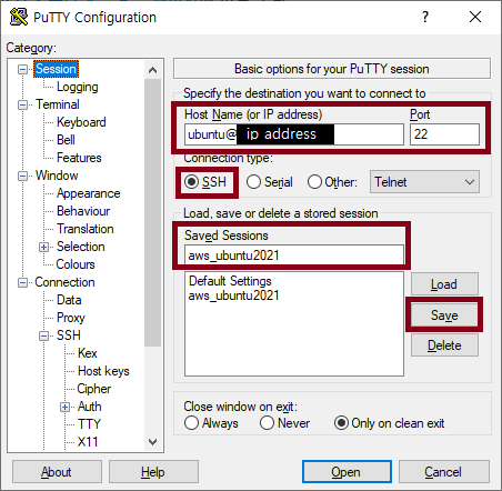 AWS putty 연결 이미지 7